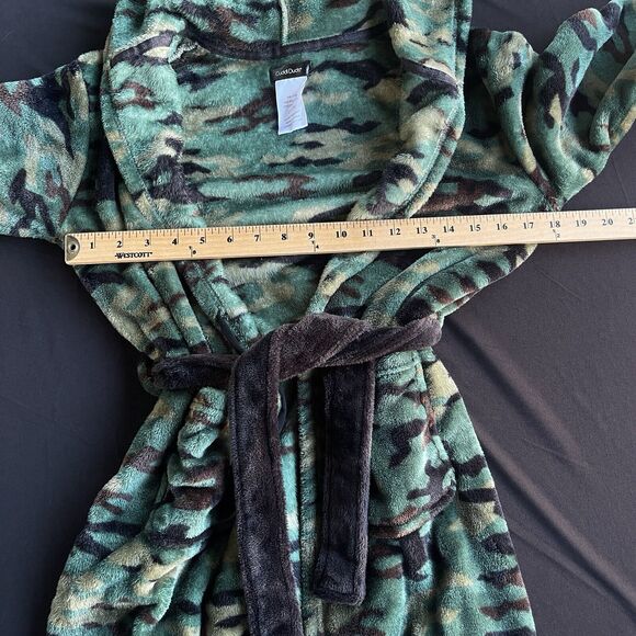 Cuddl Duds Camo Robe Boys Large 12/14 Soft Fleece Hooded Tie Pockets Sleepwear - Picture 8 of 11
